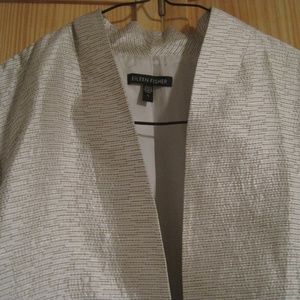 Eileen Fisher Silk Jacket, offwhite w/beige lined